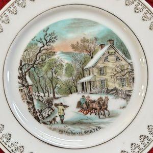 Currier and Ives vintage decorative plates